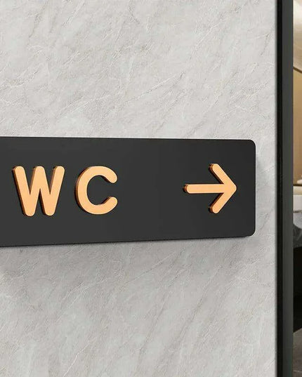 Sleek Acrylic Restroom Signs: Modern Directional Set for Men's and Women's Bathrooms