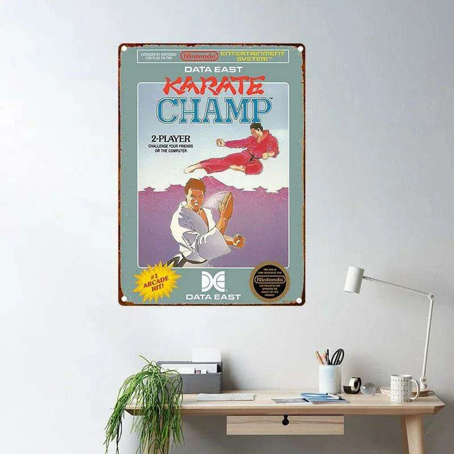 Retro Gamer's Haven: Vintage Metal Wall Art for Nostalgic Decor