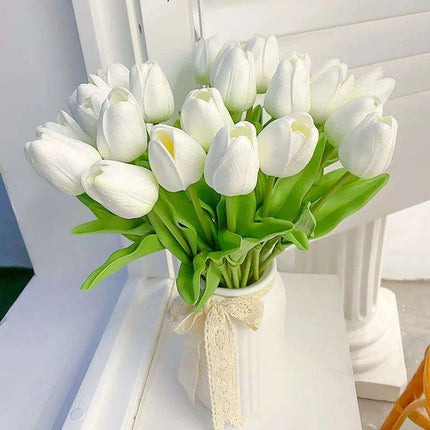 Tulip Elegance: Stunning 5-Piece Bouquet for Weddings and Timeless Home Decor