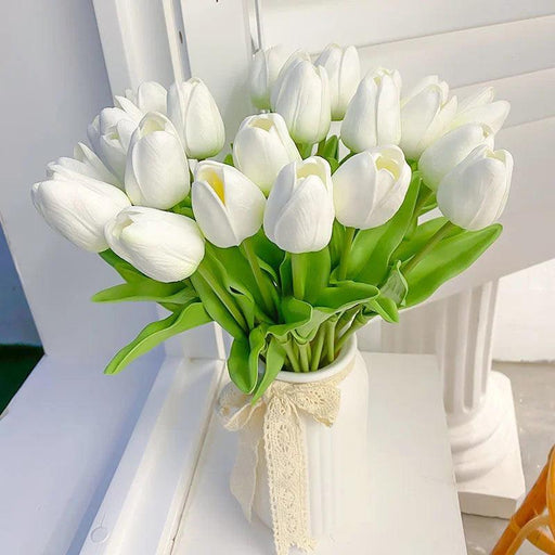 Tulip Elegance: Stunning 5-Piece Bouquet for Weddings and Timeless Home Decor
