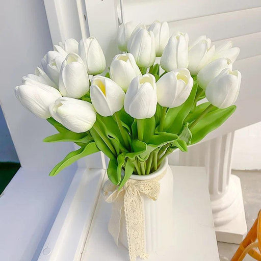 Eternal Beauty: Luxurious 5-Piece Tulip Bouquet for Wedding & Home Decor