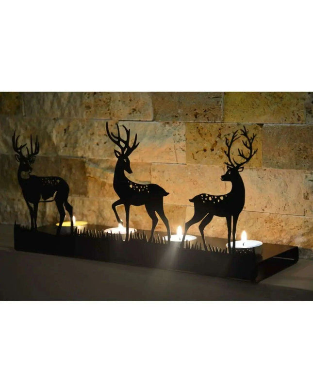 Elegant Rustic Deer Candle Holder for Serene Atmosphere
