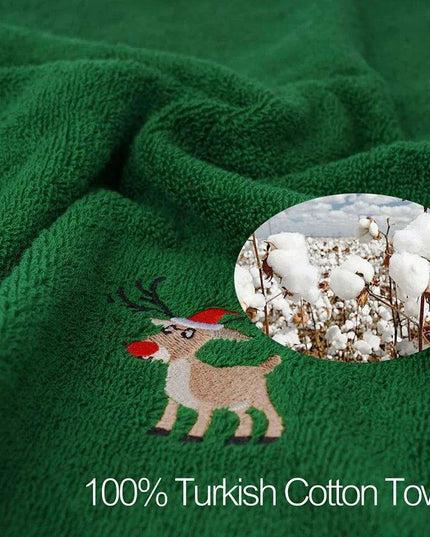 Christmas Cheer Cotton Towel Set - 3-Piece Bundle for Home and Kitchen Decor