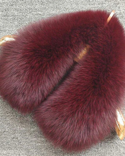 Luxury Fox Fur Winter Scarf with Versatile Detachable Collar - A Statement of Winter Elegance