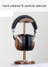 Elegant Walnut and Copper Earphone Stand - Chic Organizer for a Refined Workspace