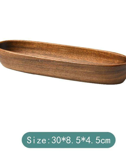 Artisanal Acacia and Walnut Wood Serving Bowl and Platter Collection