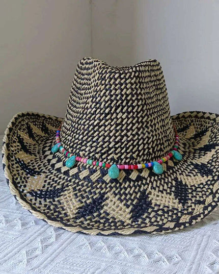 Lake Blue Western Cowboy Straw Hat Unisex with Adjustable Size