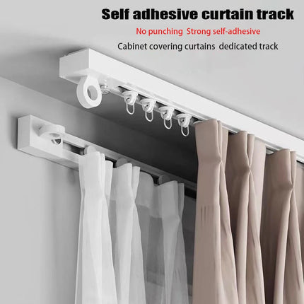 Self-Adhesive Curtain Track — No-Drill Ceiling & Wall Rail | Très Élite