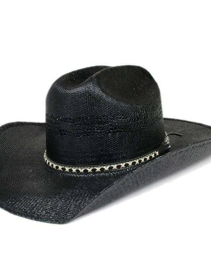 Unisex Wide Brim Hollow Straw Cowboy & Cowgirl Sun Hat - Adjustable Fit 55-61cm
