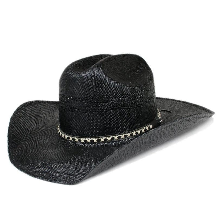 Unisex Wide Brim Hollow Straw Cowboy & Cowgirl Sun Hat - Adjustable Fit 55-61cm