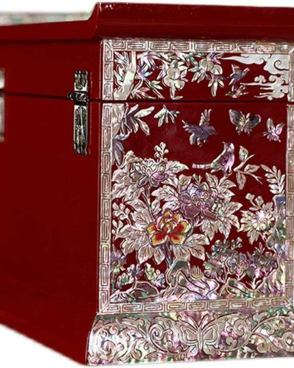 Elegant Mother of Pearl Jewelry Organizer with Ample Compartments for Rings and Bracelets – An Ideal Gift for Her