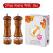 6-Inch Classic Solid Wood Salt and Pepper Mill Duo - Manual Grinder for Fresh Seasonings