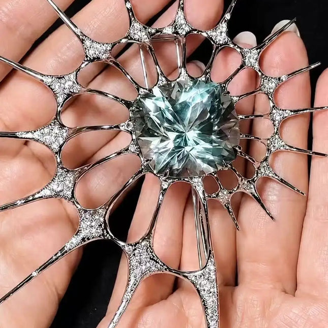 Irregular Spiky Rhinestone Brooch for Coats & Dresses