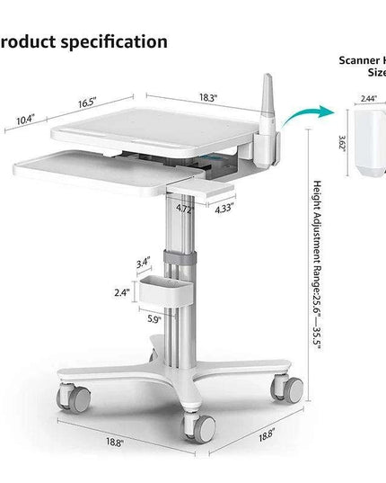Versatile Ergonomic Medical Mobile Cart with Advanced Laptop Protection and Robust Design