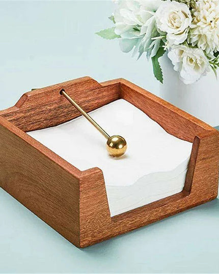 Sophisticated Wooden Tissue Holder Ensemble: Upgrade Your Dining Atmosphere