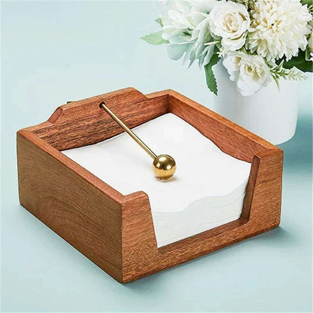Sophisticated Wooden Tissue Holder Ensemble: Upgrade Your Dining Atmosphere