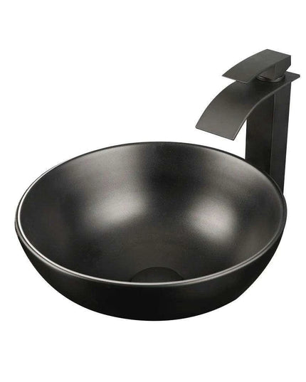 Artisan Hand-Painted Tempered Glass Sink Ensemble with Modern Chrome Faucet