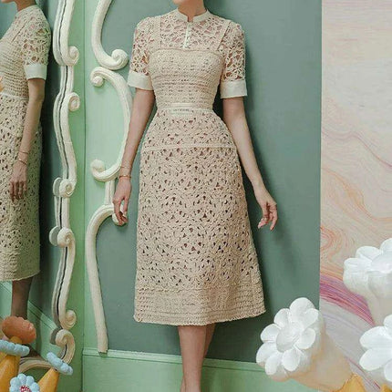 High Waist Lace Floral Evening Gown for Women