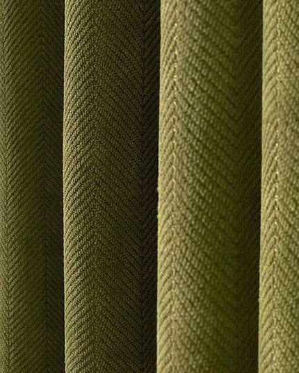 Olive Green Herringbone Luxe Blackout Drapes for Elegant Homes