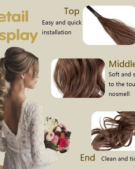 Elegant 30-Inch Wavy Synthetic Hair Extension Ponytail for Effortless Glam