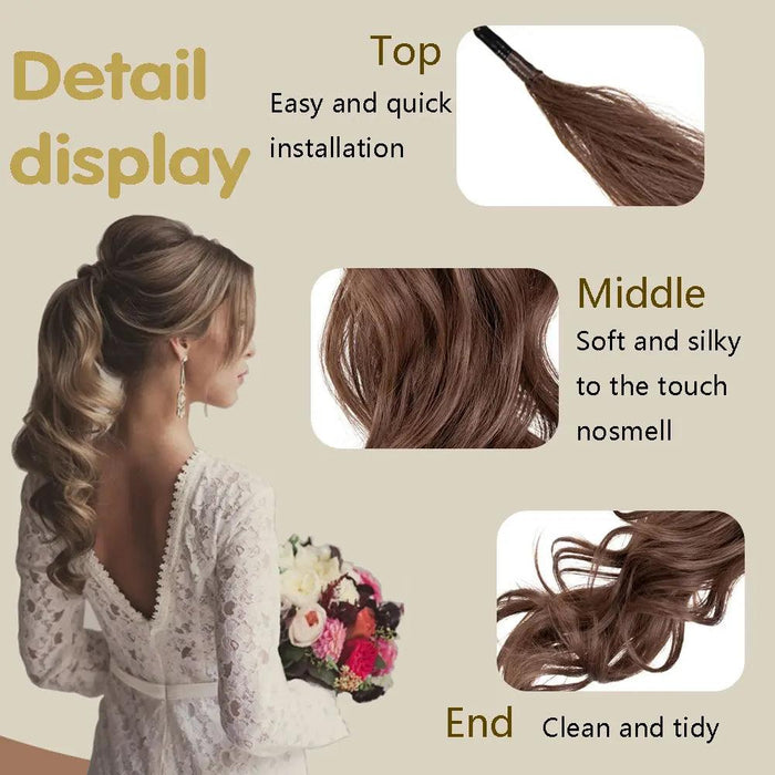 Elegant 30-Inch Wavy Synthetic Hair Extension Ponytail for Effortless Glam