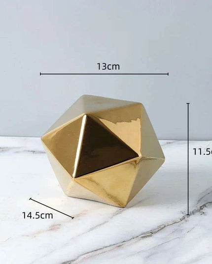 Elegant Marbled Ceramic Geometric Polyhedron Decorative Ball