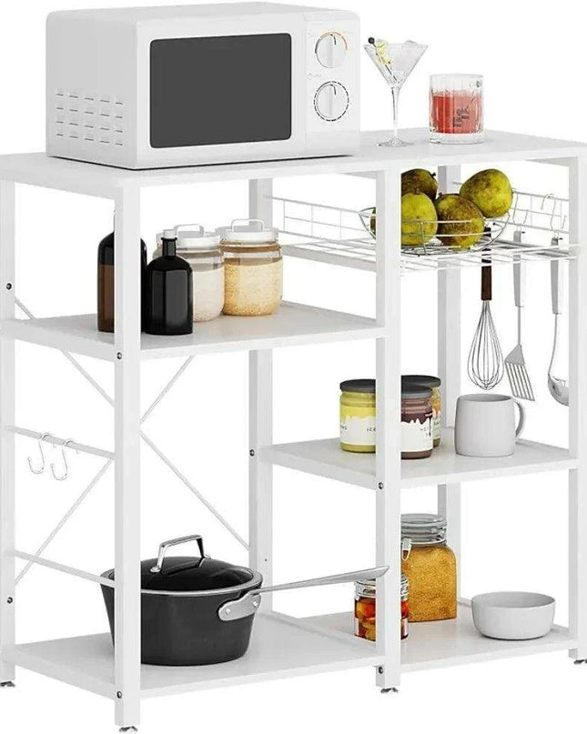Versatile 3-Tier Kitchen Microwave Storage Cart with Free Bonus Accessories
