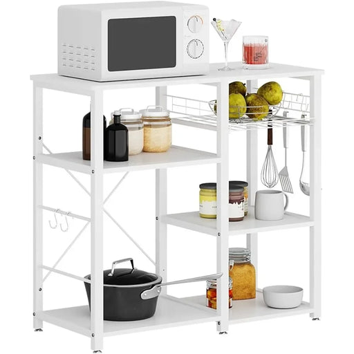 3-Tier Kitchen Microwave Stand Storage Cart with Free Accessories