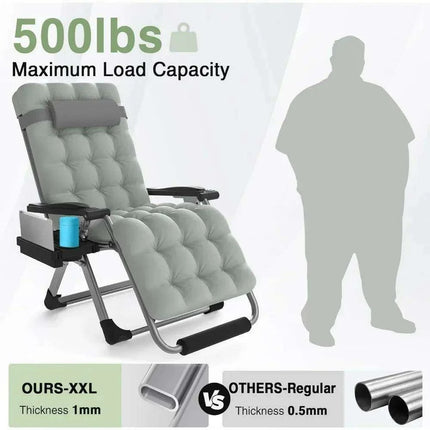 Ultimate Comfort Zero Gravity Outdoor Recliner Chair with Removable Cushion