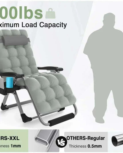 Ultimate Comfort Zero Gravity Outdoor Recliner Chair with Removable Cushion