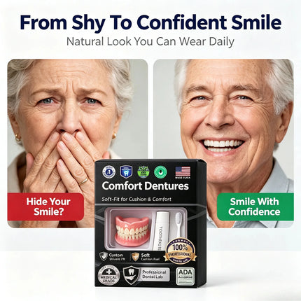 Instant Smile Moldable Silicone Denture Kit — Natural Ivory, Upper & Lower