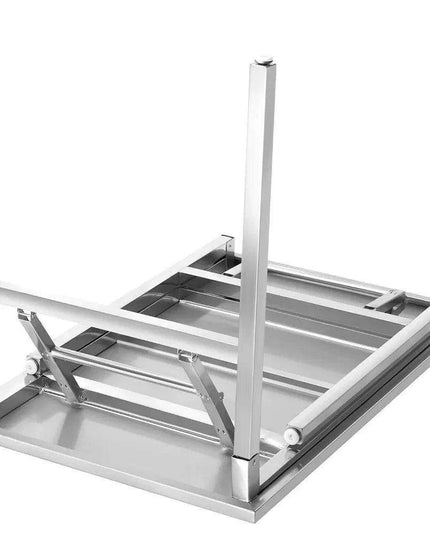 Compact Stainless Steel Folding Table - 36"x24" with Adjustable Height for Effortless Transport and Storage