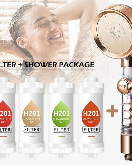 Vitamin C Infused Aromatherapy Spa Shower Head Filter for Hair and Skin Revitalization