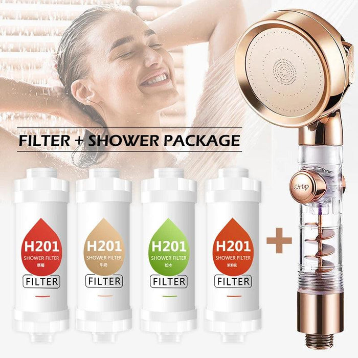 Vitamin C Infused Aromatherapy Spa Shower Head Filter for Hair and Skin Revitalization