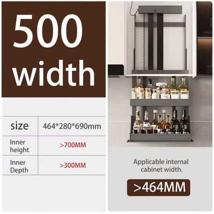 Smart Kitchen Lift Basket – Electric, Space-saving Organizer