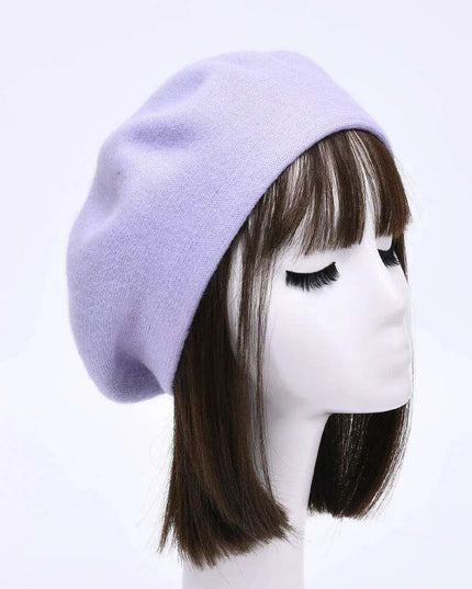 Elegant Cashmere Blend Beret - Trendy Winter Hat for Fashion-Forward Women