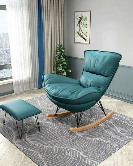 Elegant Genuine Leather Rocking Chair for Ultimate Comfort and Style