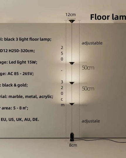 Sleek Scandinavian LED Floor Lamp with Customizable Brightness