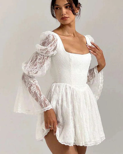 Lace Long Sleeve Sexy Mini Dress