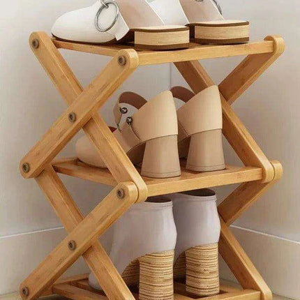 Stylish Multi-Tier Bamboo Footwear Organizer for Efficient Home Storage