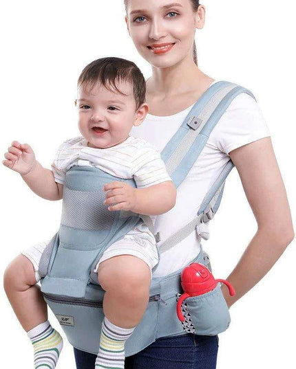 Multifunctional Ergonomic Baby Carrier with Hipseat and Kangaroo Wrap for Infants and Toddlers