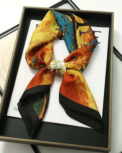 Elegant Satin Square Shawl Hijab: Luxurious 70x70cm Bandana for Women