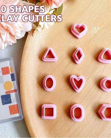 10-Piece DIY Geometric Clay Cutters for Unique Earring Designs - Soft Polymer Molds Set