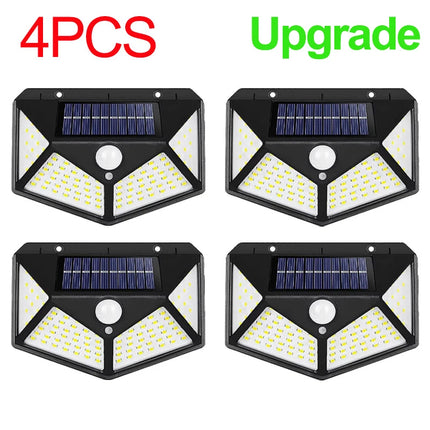 100 LED Solar Wall Lights with Motion Sensor – Outdoor Security Lamp