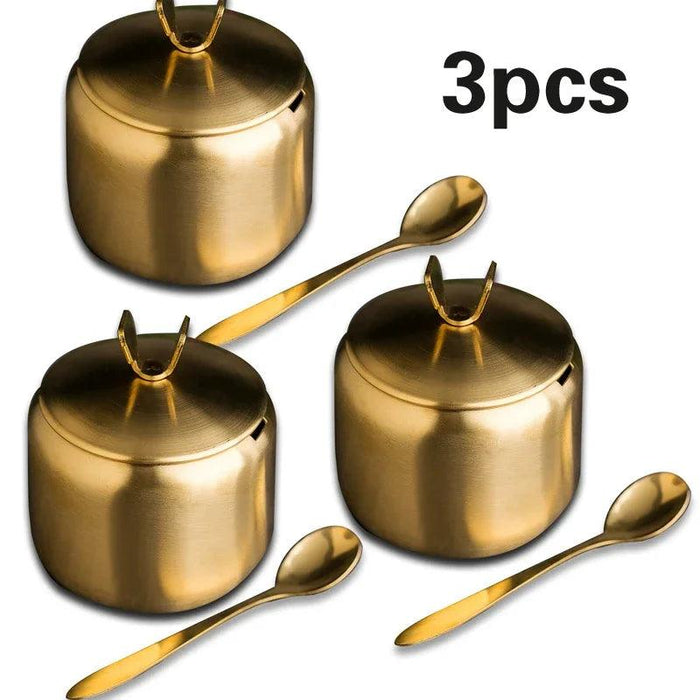 Sleek Stainless Steel Spice Organizer Set for a Contemporary Kitchen