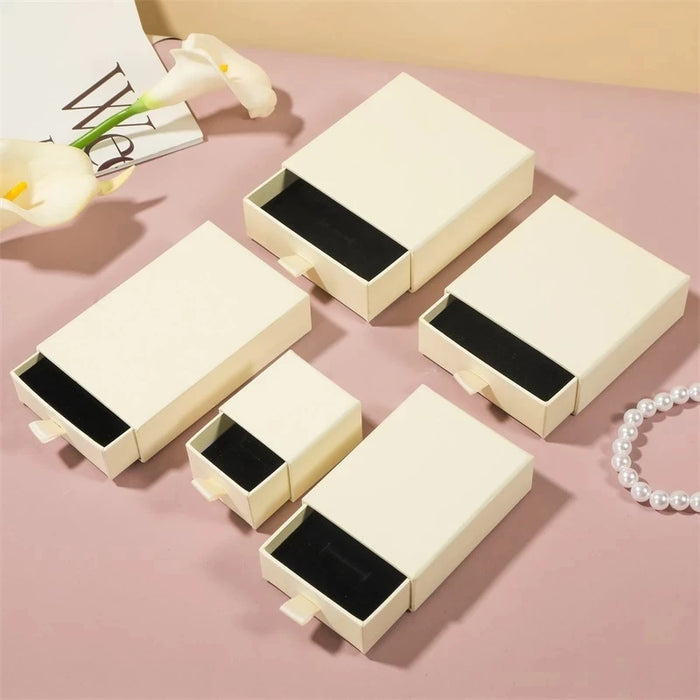 Luxurious Customizable Jewelry Packaging Set with Drawer Box and Microfiber Pouches