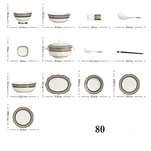 Luxurious Bone Outdoor Dining Set with Ceramic Tableware