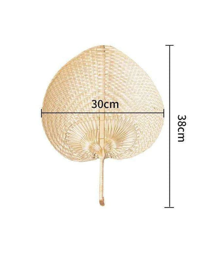 Handcrafted Bamboo Heart-Shaped Fan for Summer Celebrations and Home Elegance