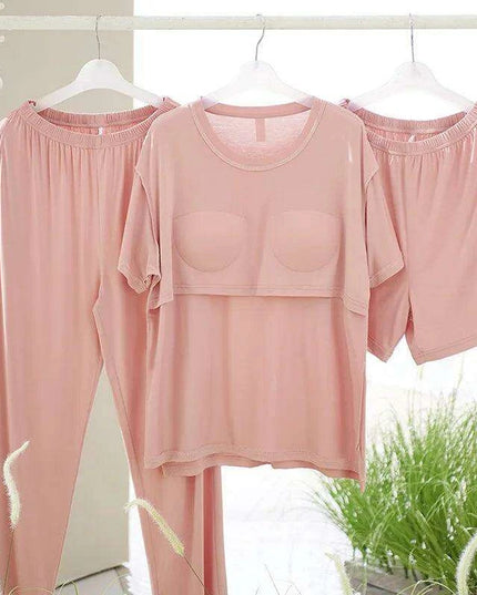 Women’s 3-Piece Modal Lounge Set with Chest Pad