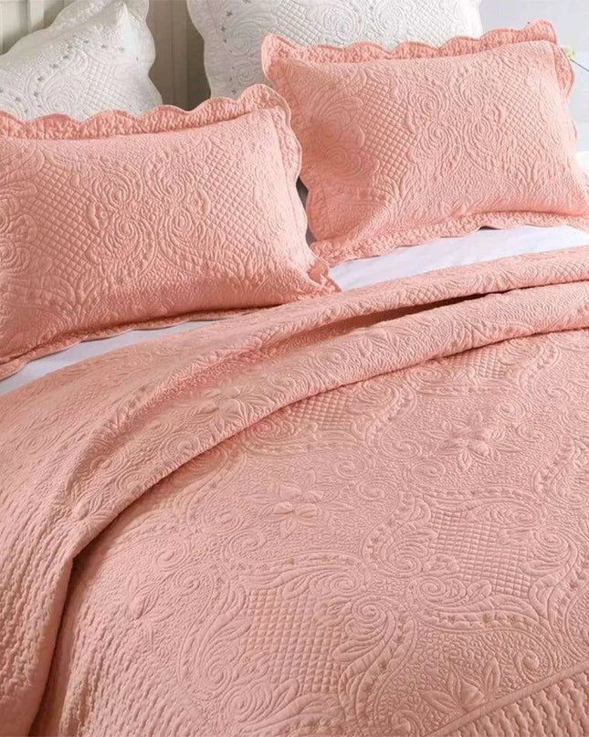 Elegant Euro-Style Embroidered Bedspread Set with Premium Cotton Filling - Versatile Summer Blanket and Mattress Cover